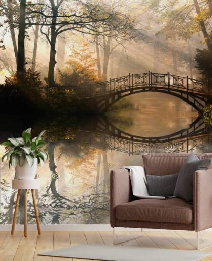 personalisierbares Herbstsee-Wandbild mit dem Titel Alte Brücke im Herbst personalisierbares Herbstsee-Wandbild mit dem Titel Alte Brücke im Herbst