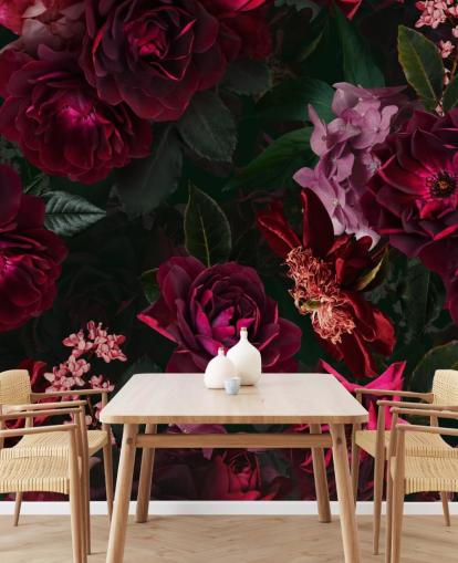 mørk rosa blomst tapet mørk rosa blomst tapet