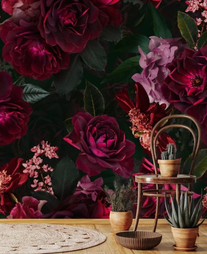 papel pintado flor rosa oscuro papel pintado flor rosa oscuro