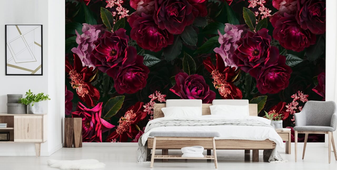 mørk pink blomst tapet mørk pink blomst tapet