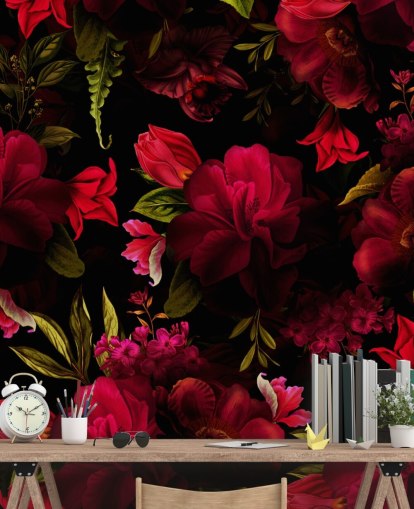 romantic red floral wallpaper romantic red floral wallpaper