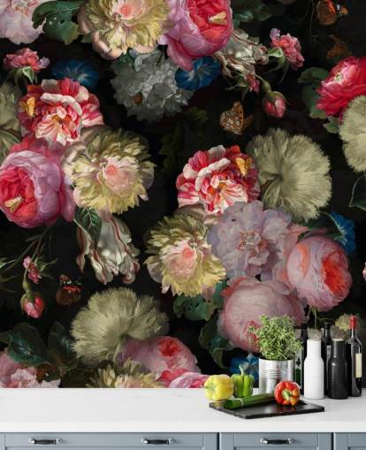 pink rose and butterfly dark floral wallpaper pink rose and butterfly dark floral wallpaper