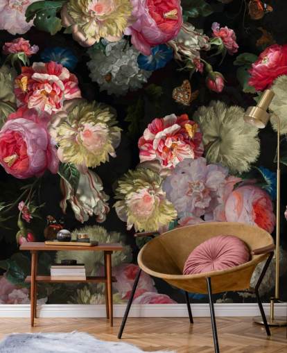 pink rose and butterfly dark floral wallpaper pink rose and butterfly dark floral wallpaper