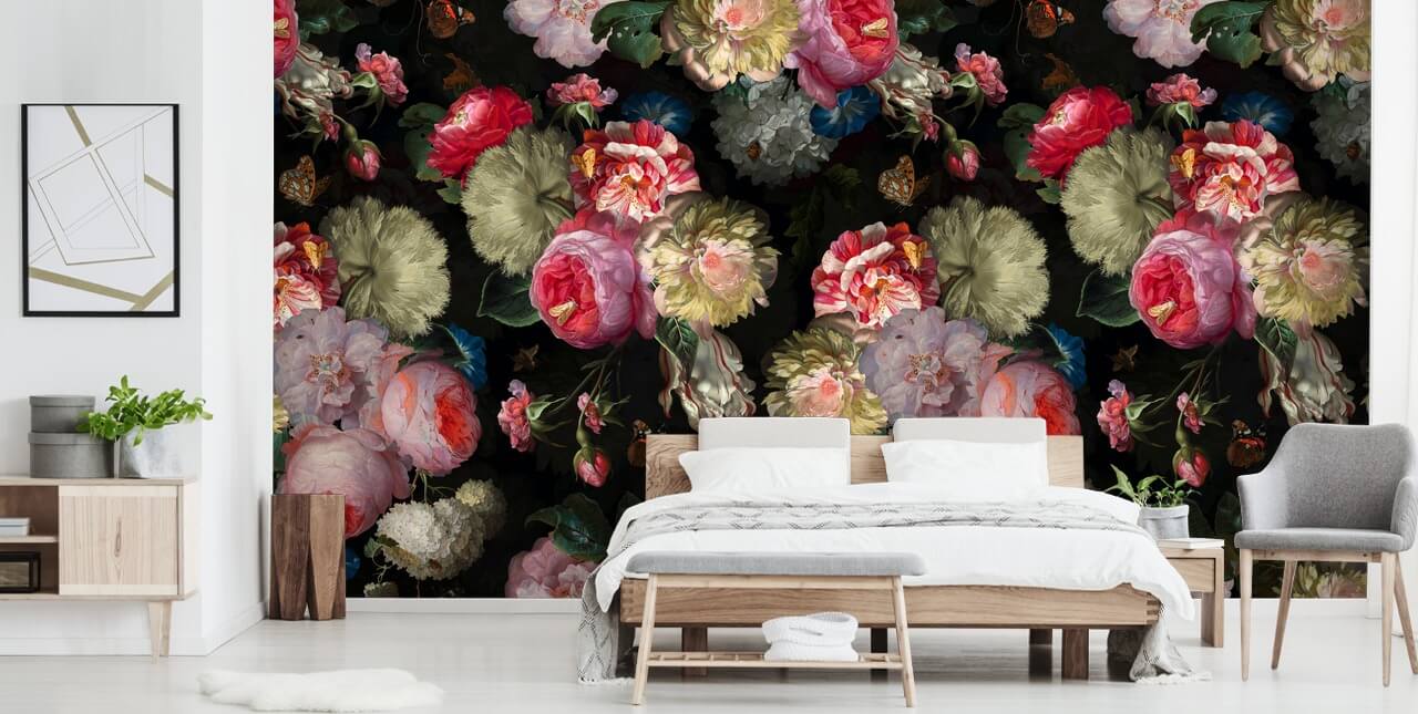 pink rose and butterfly dark floral wallpaper pink rose and butterfly dark floral wallpaper