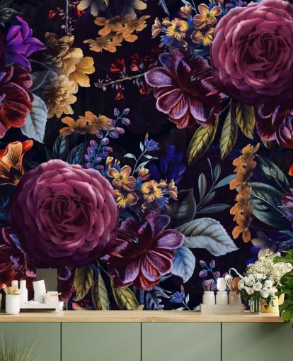 mörklila och rosa blomma tapeter mörklila och rosa blomma tapeter