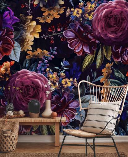 mörklila och rosa blomma tapeter mörklila och rosa blomma tapeter