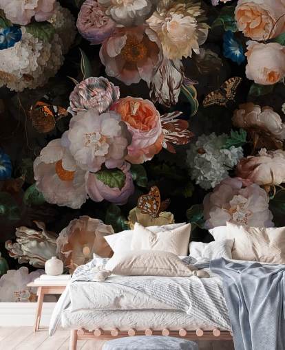 antik effekt sepia tonet blomster tapet antik effekt sepia tonet blomster tapet