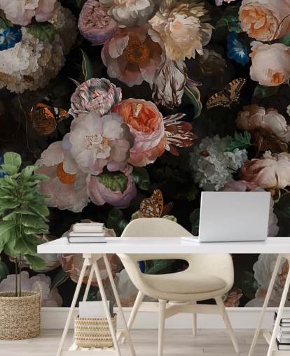 efeito antigo papel de parede floral em tons sépia efeito antigo papel de parede floral em tons sépia