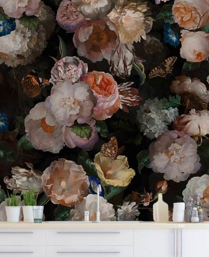 papel pintado floral en tonos sepia efecto antiguo papel pintado floral en tonos sepia efecto antiguo