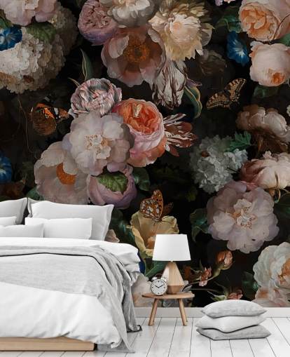 antik effekt sepia tonet blomster tapet antik effekt sepia tonet blomster tapet