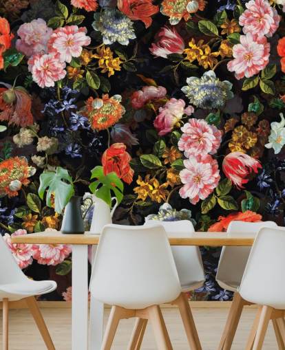 papier peint mélange de fleurs colorées papier peint mélange de fleurs colorées