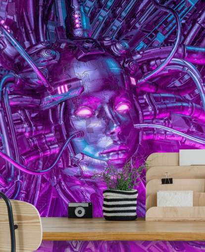 purple robot woman wallpaper purple robot woman wallpaper