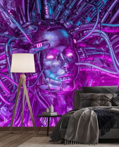 purple robot woman wallpaper purple robot woman wallpaper