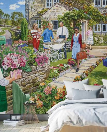 happy scene of new mum at cottage wallpaper happy scene of new mum at cottage wallpaper