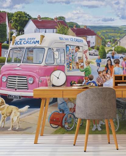 The Ice Cream Van Vintage Style Wallpaper The Ice Cream Van Vintage Style Wallpaper