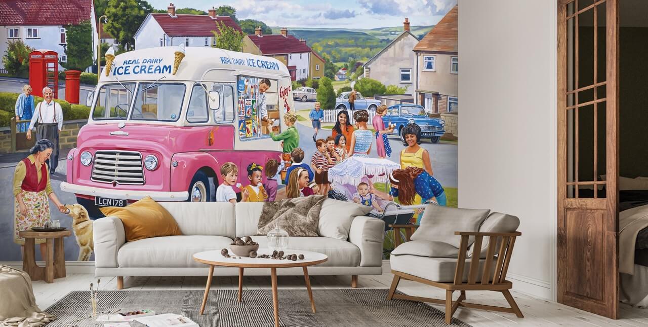 The Ice Cream Van Wallpaper | Wallsauce UK