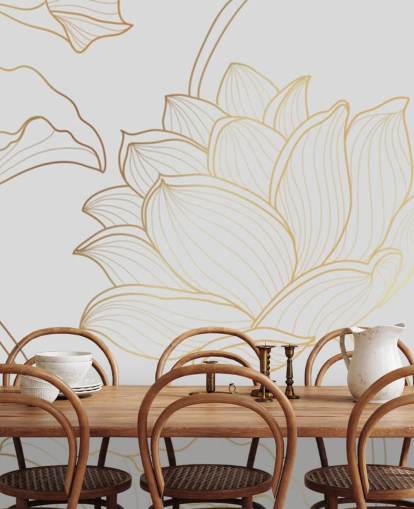 weiße und goldene Blumentapete weiße und goldene Blumentapete