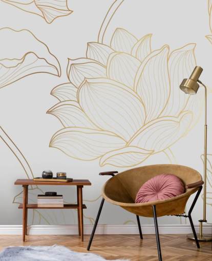 papel de parede floral branco e dourado papel de parede floral branco e dourado