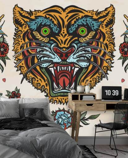 orange and blue tiger tattoo drawings wallpaper orange and blue tiger tattoo drawings wallpaper