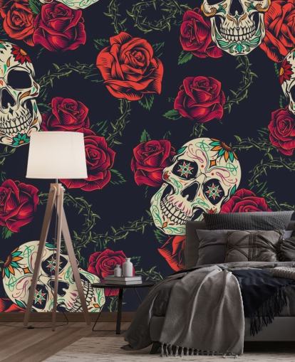 dark rose and skull wallpaper dark rose and skull wallpaper