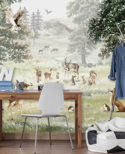 illustrated woodland and creatures wallpaper for kids bedroom illustrated woodland and creatures wallpaper for kids bedroom