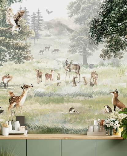 illustrated woodland and creatures wallpaper for kids bedroom illustrated woodland and creatures wallpaper for kids bedroom