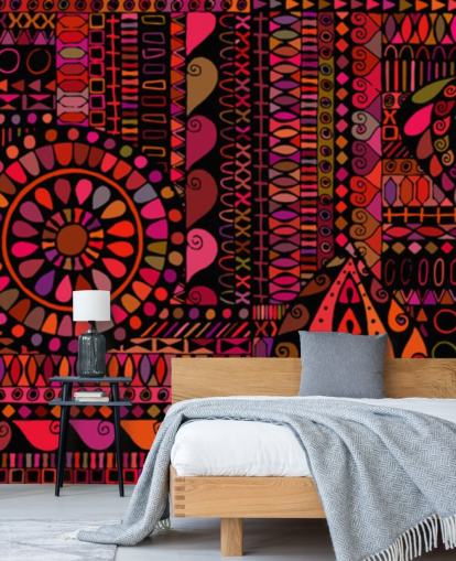 papel pintado naranja, rojo y rosa papel pintado naranja, rojo y rosa