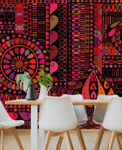 papel pintado naranja, rojo y rosa papel pintado naranja, rojo y rosa