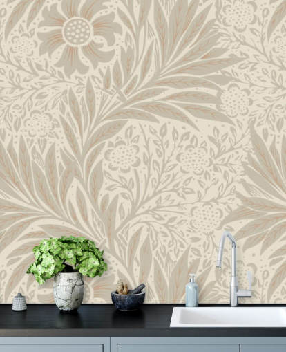 papel de parede de calêndula rosa de William Morris papel de parede de calêndula rosa de William Morris