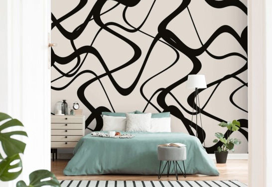 papel de parede tribal preto e branco