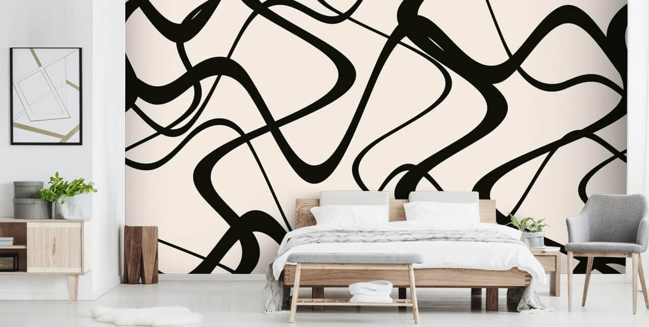 papel de parede tribal preto e branco