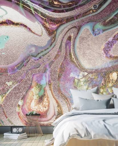 lila, Rosa, guld geode tapet lila, Rosa, guld geode tapet