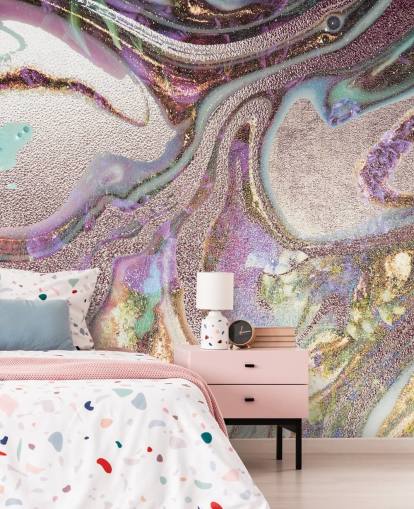 lilla, pink, guld geode tapet lilla, pink, guld geode tapet