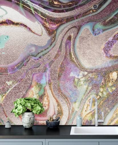 lila, Rosa, guld geode tapet lila, Rosa, guld geode tapet