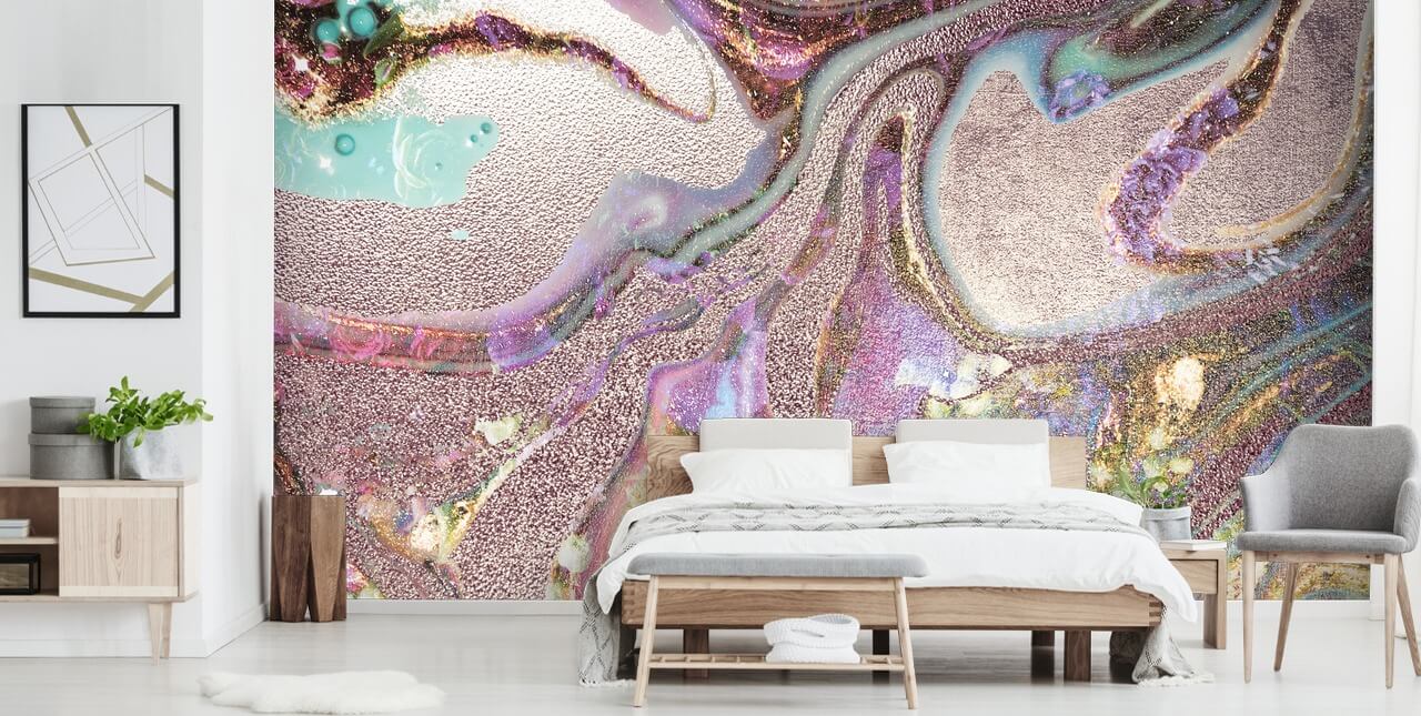 Flieder, Rosa, Gold Geode-Tapete Flieder, Rosa, Gold Geode-Tapete