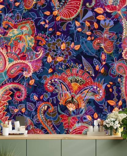 purple floral wallpaper with red flowers purple floral wallpaper with red flowers