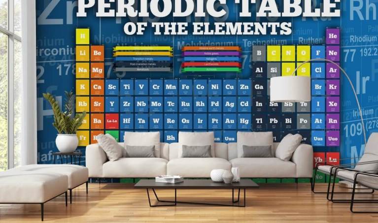 Blue Periodic Table of Elements Wallpaper Mural