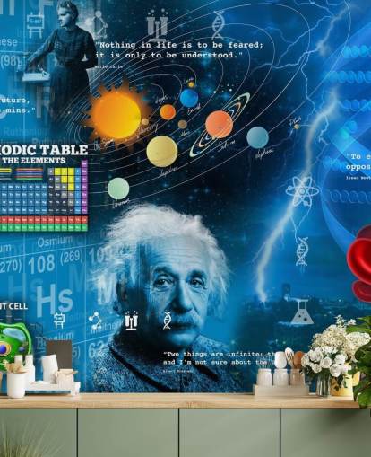 mural de papel de parede educacional azul chamado Amazing Science - Personalizável em Wallsauce para escolas mural de papel de parede educacional azul chamado Amazing Science - Personalizável em Wallsauce para escolas