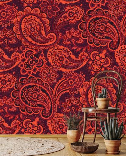 orange and red paisley wallpaper orange and red paisley wallpaper