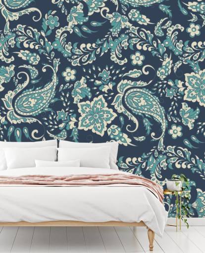 blue paisley wallpaper blue paisley wallpaper