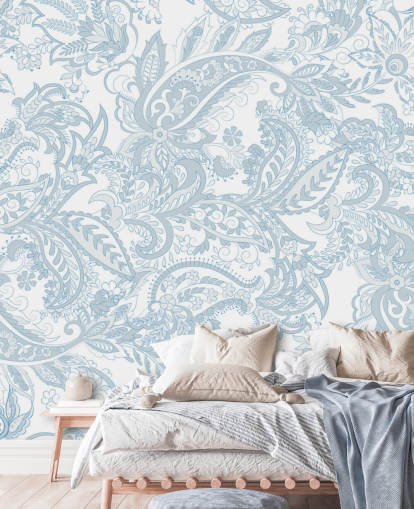 floral blue and white paisley pattern wallpaper floral blue and white paisley pattern wallpaper
