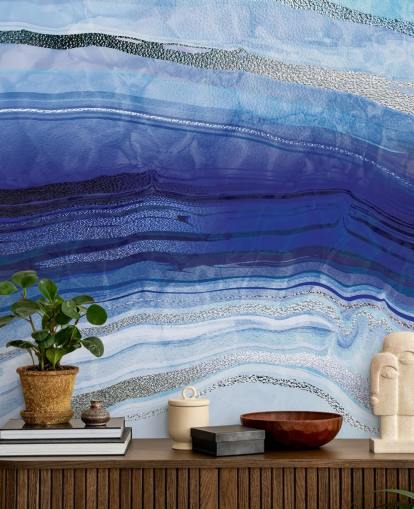 donkerblauw, lichtblauw en zilver geode behang donkerblauw, lichtblauw en zilver geode behang