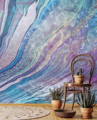 carta da parati effetto geode viola, blu e argento carta da parati effetto geode viola, blu e argento