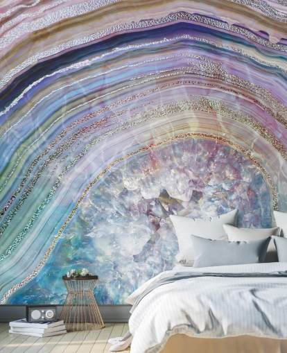 papier peint géode violet et bleu papier peint géode violet et bleu