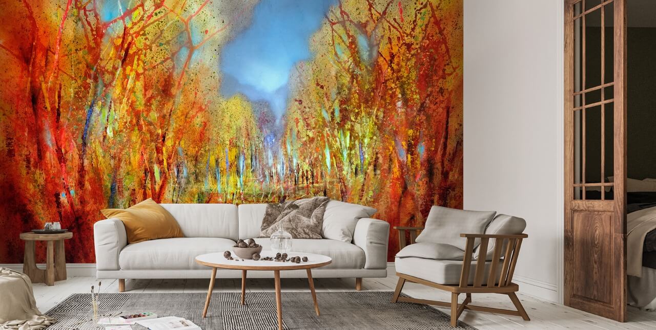 The Colourful Forest Wall Mural | Wallsauce UK