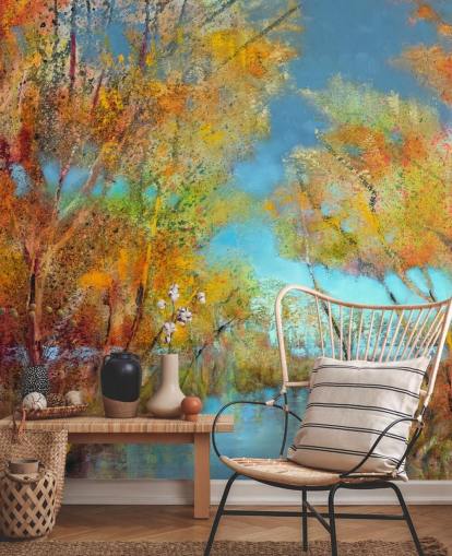 orange and yellow painted tree wallpaper orange and yellow painted tree wallpaper