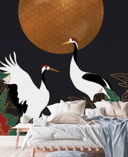 hegre og røde blomster tapet hegre og røde blomster tapet