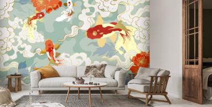 Buy Koi Fish Art Installation, Luxury Wall Art