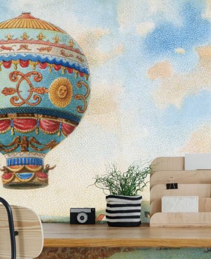 antique painting of hot air balloon wallpaper antique painting of hot air balloon wallpaper