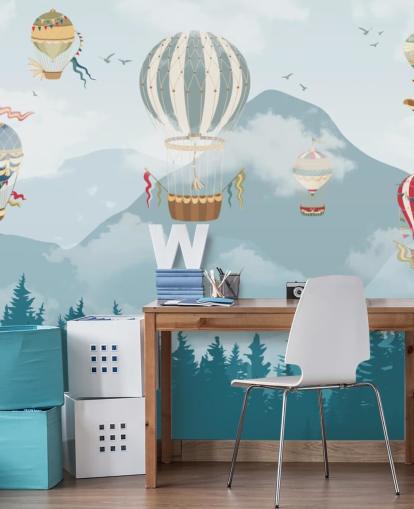 moderne Heißluftballon-Kunsttapete moderne Heißluftballon-Kunsttapete